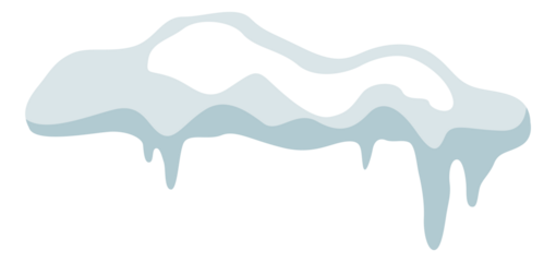 Decorative snow cap. Christmas border. Winter ice