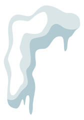 Frozen corner. Ice decoration. Christmas winter snow