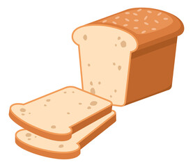 Sliced white bread. Color fresh bakery icon