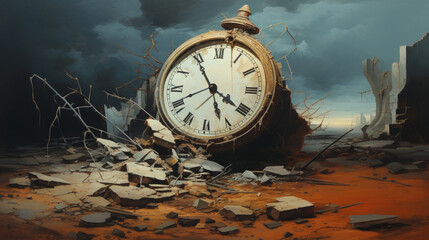 artwork that visually portrays the decay due to time
