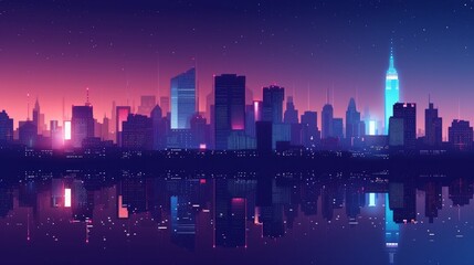 Fototapeta premium dynamic cityscape background that captures the essence of urban life under the stars