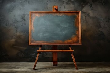 view Education and teachers day image vintage chalkboard on wooden stand