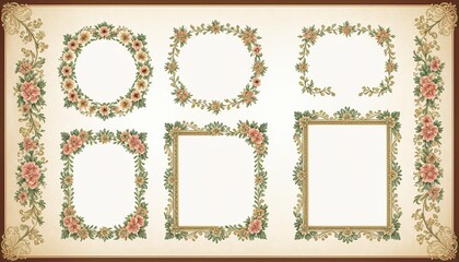 Floral Ornament Vintage Frames: Perfect for Creative Projects