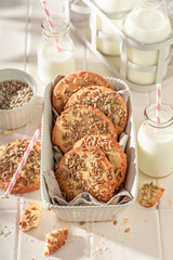 Traditionally sunflower seed cookies baked in a home bakery.
