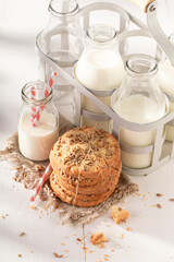 Tasty sunflower seed cookies baked in a home bakery.
