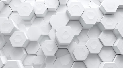 3d Hexagonal structure futuristic white background