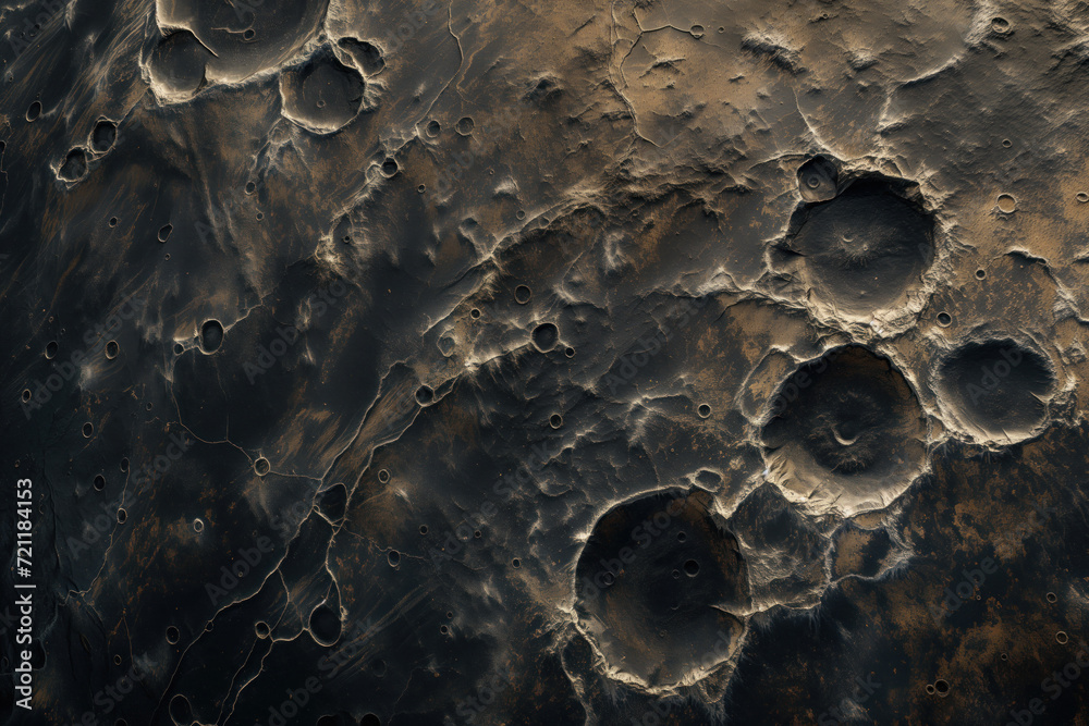 Poster incredible surface of a distant unknown exotic planet. background image. created with generative ai 
