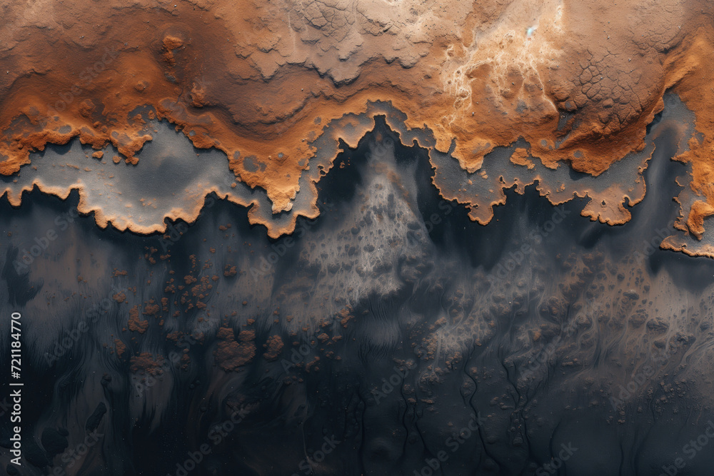 Poster incredible surface of a distant unknown exotic planet. background image. created with generative ai 