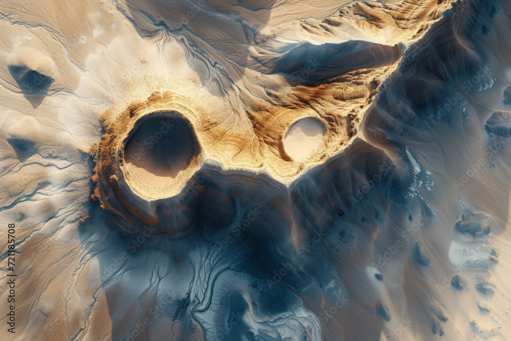 Poster incredible surface of a distant unknown exotic planet. background image. created with generative ai 