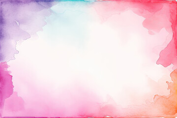 Vibrant watercolor background suitable for invitations, cards, and posters. It brings a lively and artistic touch to design projects. rainbow watercolor border 