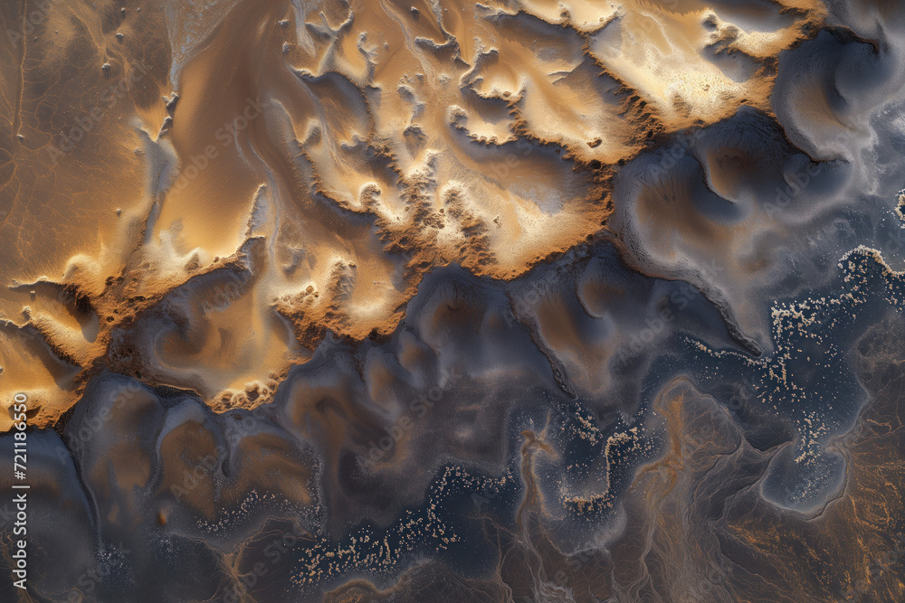 Poster incredible surface of a distant unknown exotic planet. background image. created with generative ai 