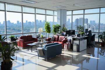 Efficiently organized accounting office with desks, computers, and well-stocked filing shelves.