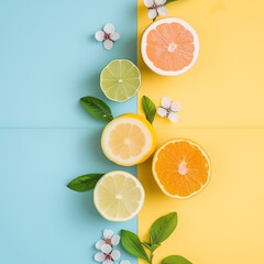 Citrus on a colorful background