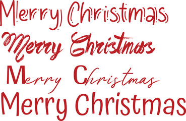 Merry Christmas text, Lettering design card template, Handwriting Alphabets, Hand Drawn Fonts, Creative typography for Holiday Greeting Gift Poster, banner, flyer, Vector illustration.