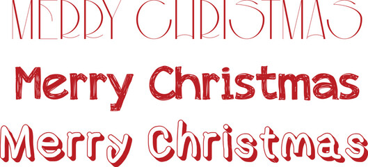 Merry Christmas text, Lettering design card template, Handwriting Alphabets, Hand Drawn Fonts, Creative typography for Holiday Greeting Gift Poster, banner, flyer, Vector illustration.