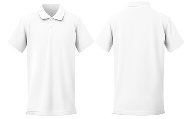 School Dress Code Polo Shirt Displayed in Pure White for Clarity Isolated on Transparent Background PNG.