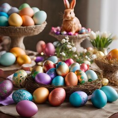 Fototapeta na wymiar Assorted chocolate eggs for Easter
