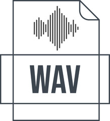 WAV  File Icon Crisp Thick outline sharp corners