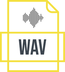 WAV  File Icon Thick outline sharp corners