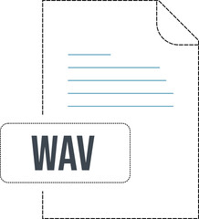 WAV  Icon black dashed Outline