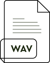 WAV File Extension  icon Crisp Corners  thick outline