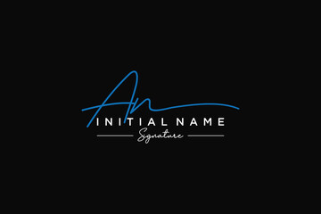Initial AN signature logo template vector. Hand drawn Calligraphy lettering Vector illustration.
