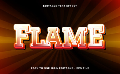 Flame 3d style editable text effect template