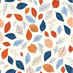 Autumn Whispers: Elegant Leaf Pattern Design
