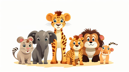 Obraz na płótnie Canvas Wild animals cartoon