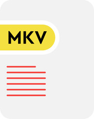 MKV File icon Dandelion  and Cantaloupe  color