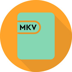 MKV File icon Vista Blue  and Dandelion  color  in circular shape