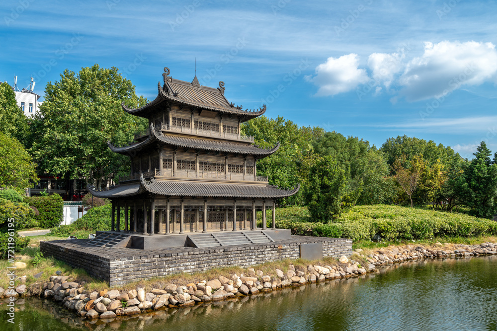 Canvas Prints yueyang tower of the qing dynasty in yueyang city, hunan province，china