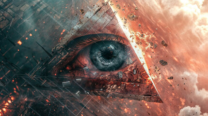 The All-Seeing Eye Amidst Chaos and Destruction.