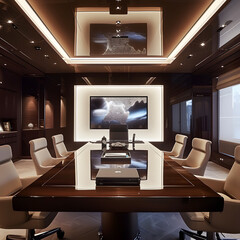 Executive Ambience: Sleek Modern Boardroom Interior