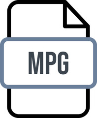 MPG File icon with bold outline 