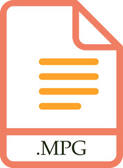 Fototapeta premium MPG File Minimal icon with symbol 