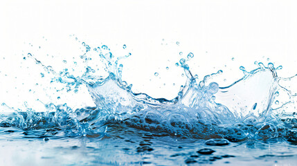 Blue water splash isolated on white background