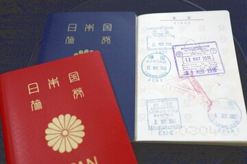 Tokyo, Japan, January 27, 2024. passport and stamp