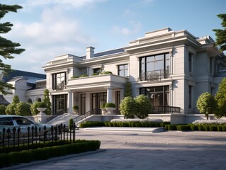 Fototapeta na wymiar Luxury home exterior, upper class real estate