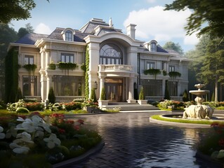 Luxury home exterior, upper class real estate