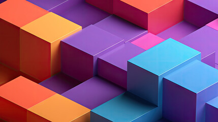  3d abstract  colorful cubes geometric background , technologies and environment