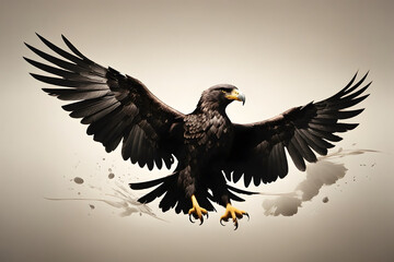 Fototapeta premium A watercolor clipart of an eagle with white background