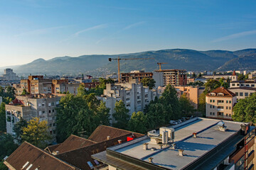 A rooftop panoramic view over Banja Luka, the capital city of the Republika Srpska section of...