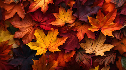 Fall leaves background - obrazy, fototapety, plakaty