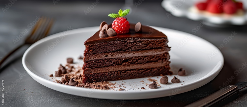 Canvas Prints Decadent Chocolate Cake with Rich Cocoa Infusion: A Heavenly Delight for Chocolate Lovers