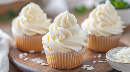 Obraz na płótnie Canvas cupcakes with cream