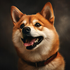 Portrait of a dog breed Shiba inu