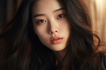 Fototapeta premium Beautiful Asian young woman with ugly beautiful skin