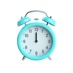 Classic Blue Alarm Clock Isolated on Transparent