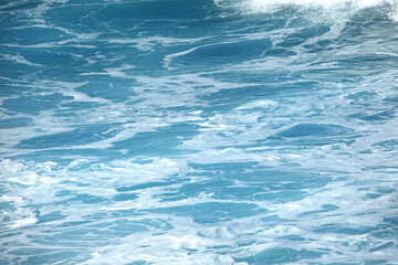 Waves of the Atlantic Ocean along the west coast of Spanish island Lanzarote